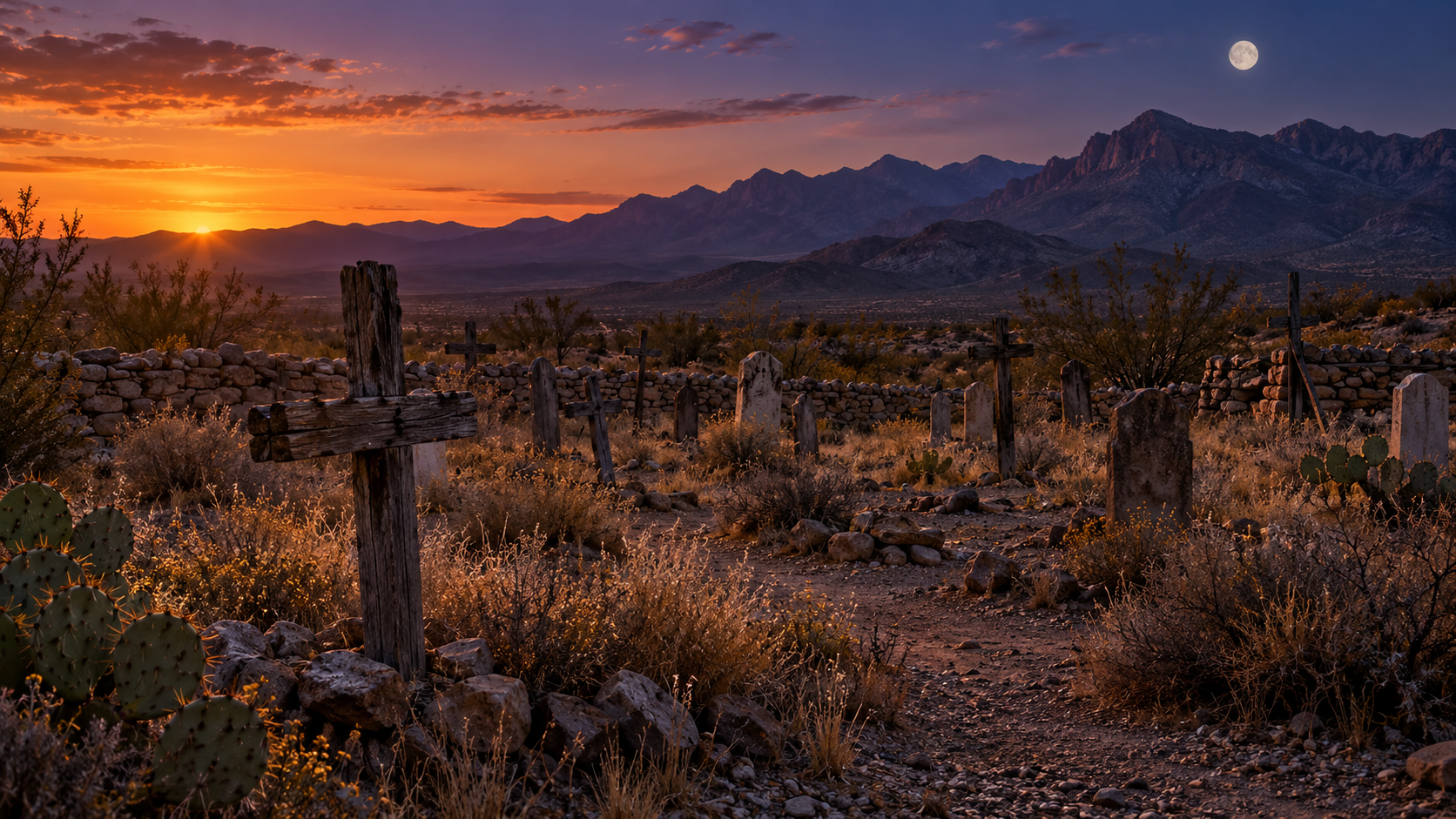 A haunted cemetery in Tombstone